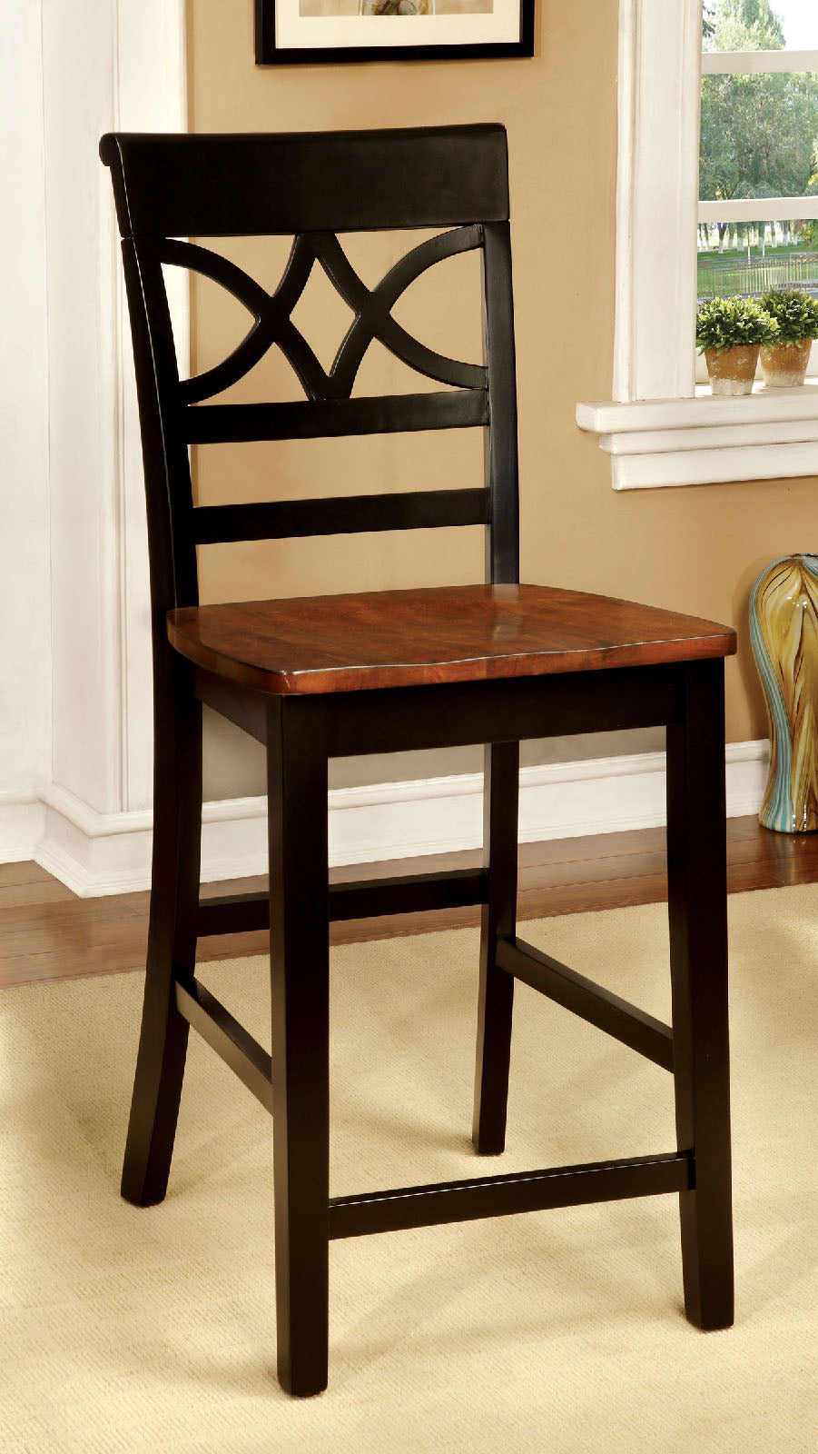 TORRINGTON II Black/Cherry Counter Ht. Chair (2/CTN) FOA East