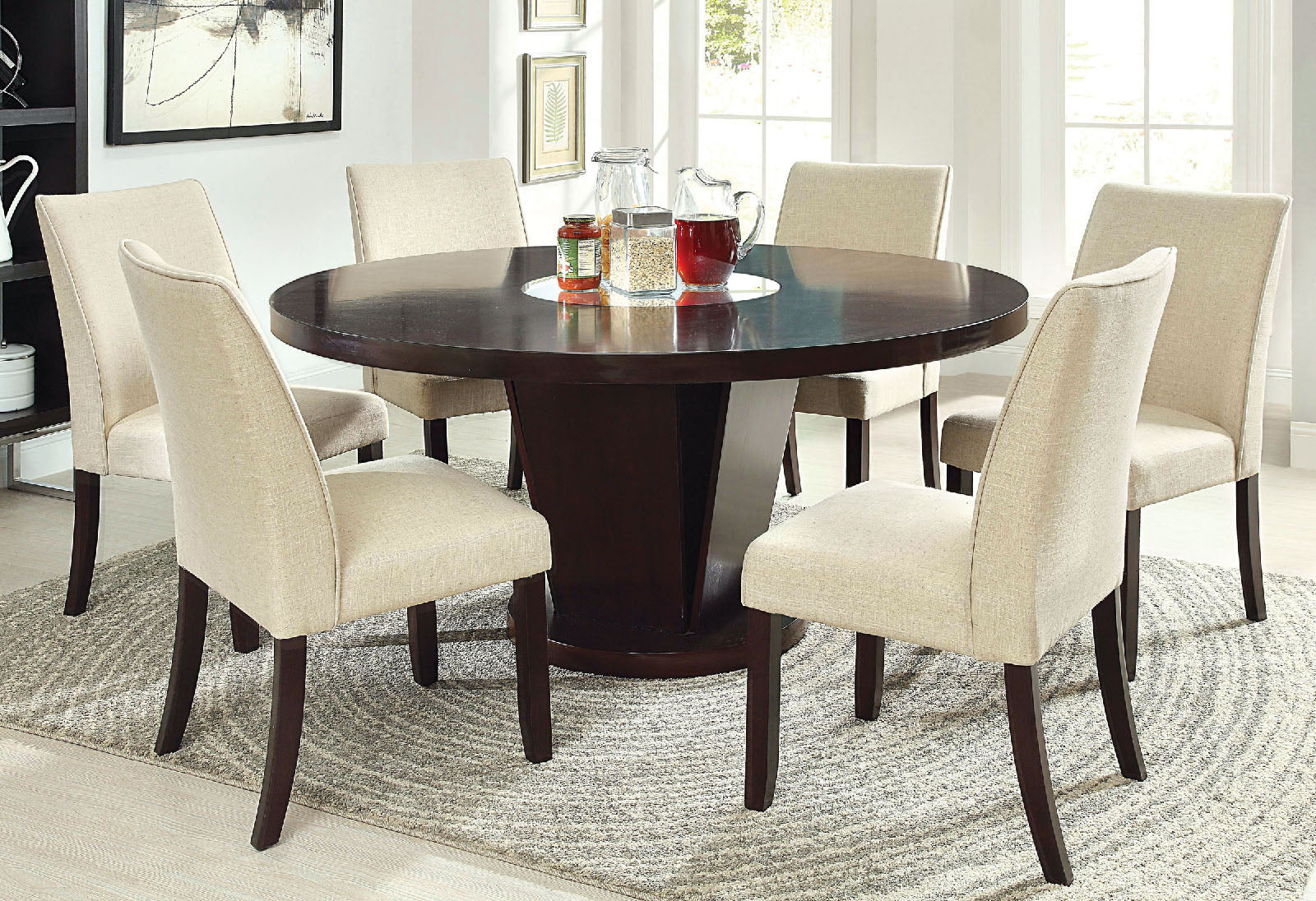 Cimma Espresso Round Dining Table FOA East