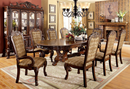 MEDIEVE Cherry 7 Pc. Dining Table Set (2AC+4SC) FOA East