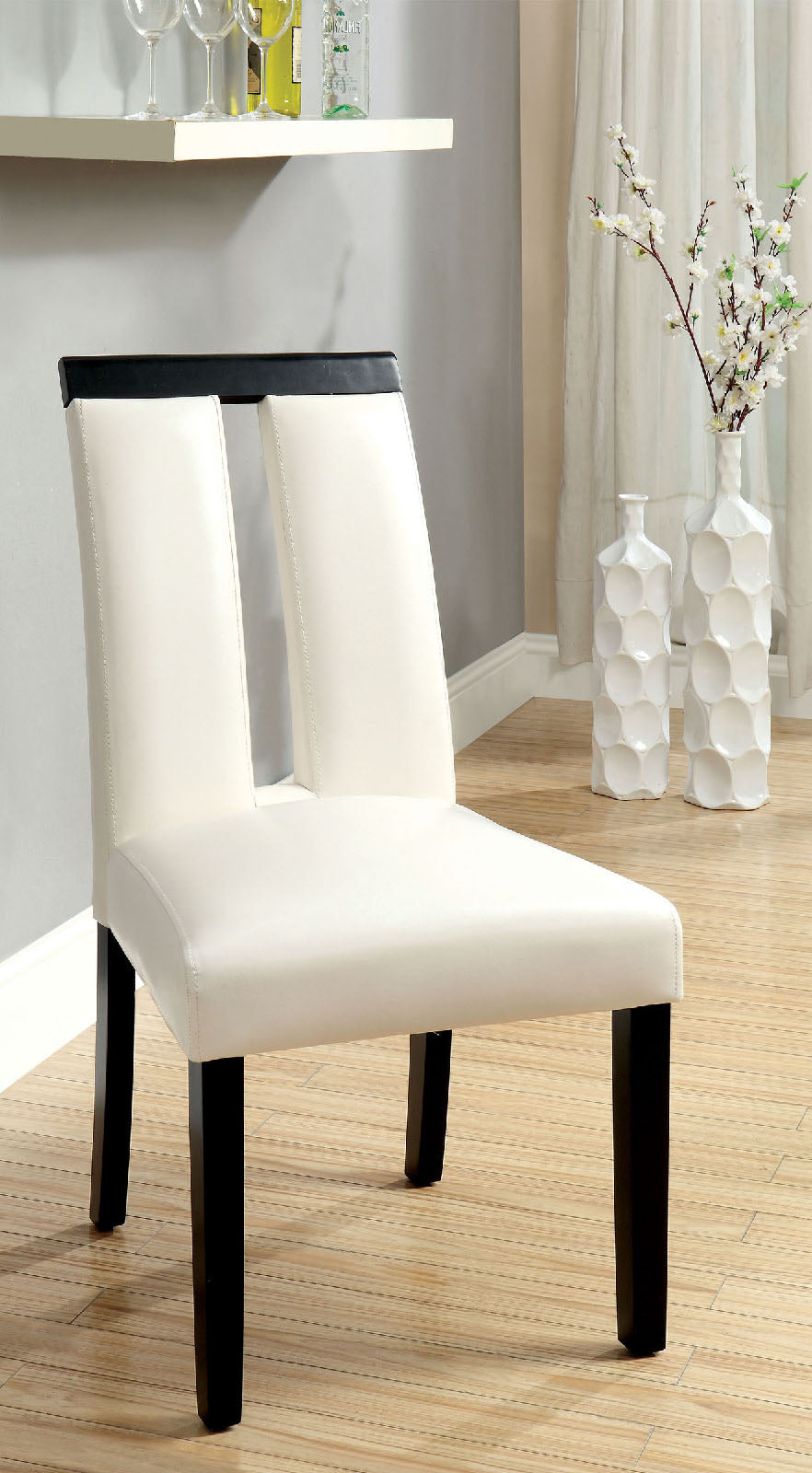 Luminar Black/White Side Chair (2/CTN) FOA East