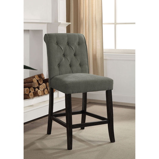 Izzy Gray/Antique Black Counter Ht. Chair, Gray (2/CTN) FOA East