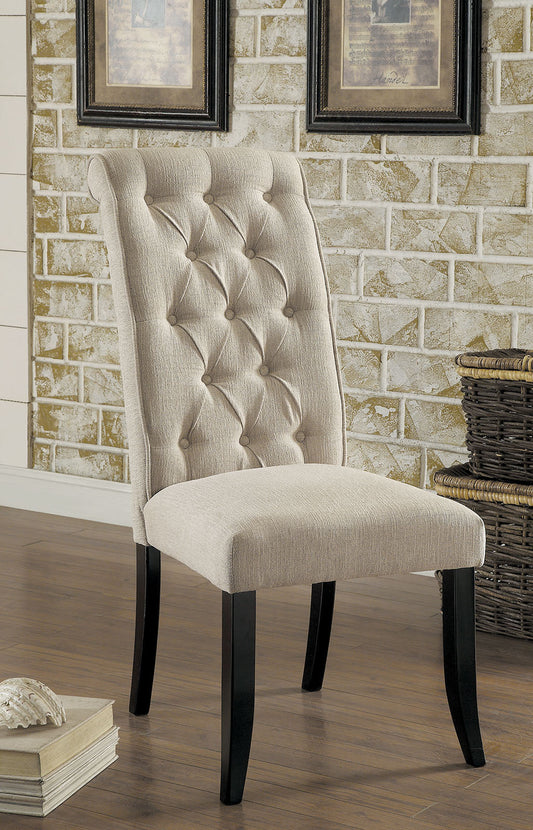 Mashall Beige/Antique Black Side Chair, Ivory (2/CTN) FOA East