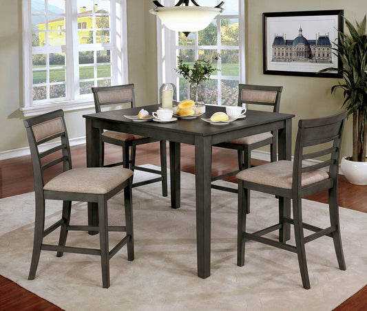 Fafnir Weathered Gray/Beige 5 Pc. Counter Ht. Table Set FOA East