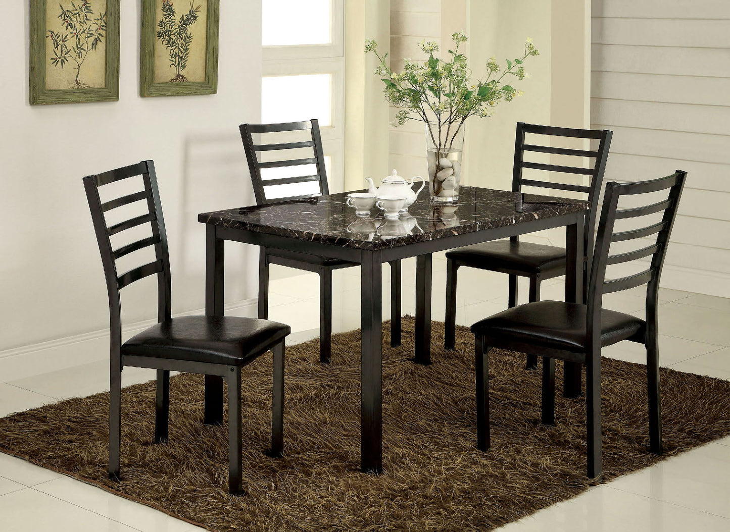 COLMAN Black 48" Dining Table FOA East