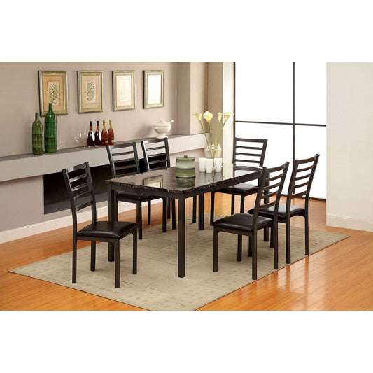 COLMAN Black 5 Pc. Dining Set (60"T+4 K/D SC) FOA East