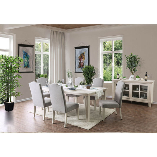 Daniella Antique White 7 Pc. Dining Table Set FOA East