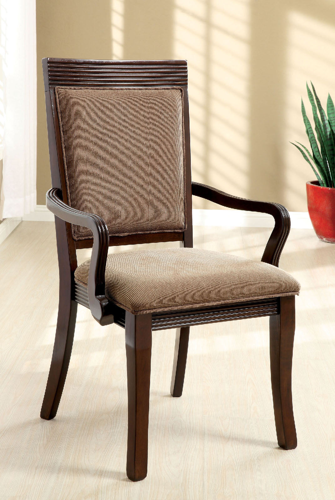 Woodmont Walnut/Brown Arm Chair (2/CTN) FOA East