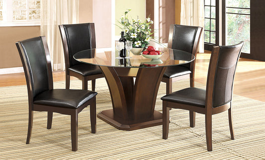 Manhattan I Brown Cherry Round Dining Table FOA East