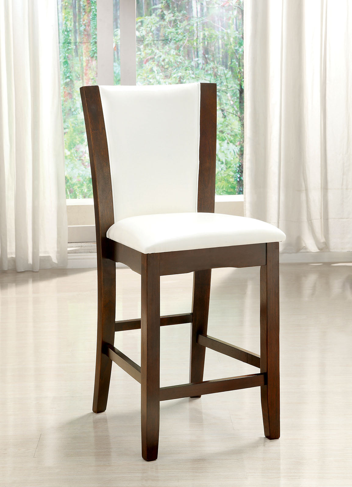 Manhattan III Dark Cherry/White Counter Ht. Chair, White (2/CTN) FOA East