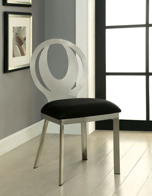 ORLA Silver/Black Side Chair (2/CTN) FOA East