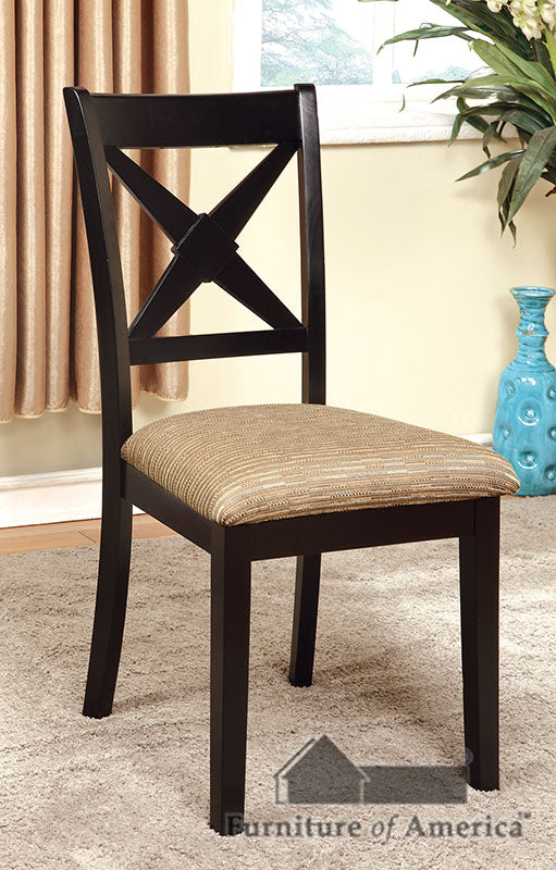 Liberta Black/Beige Side Chair (2/CTN) FOA East