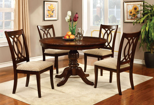 Carlisle Brown Cherry 5 Pc. Round Dining Table Set FOA East