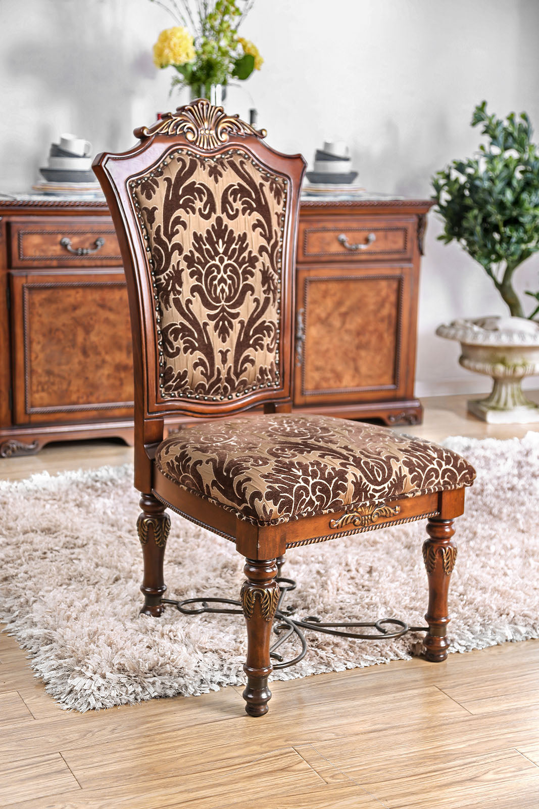 Lucie Brown Cherry Side Chair (2/CTN) FOA East