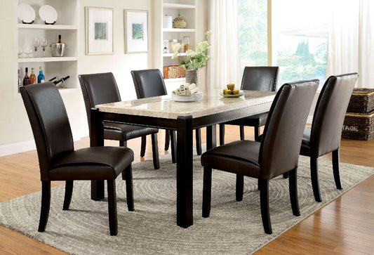 GLADSTONE I Black/Black 7 Pc. Dining Table Set FOA East