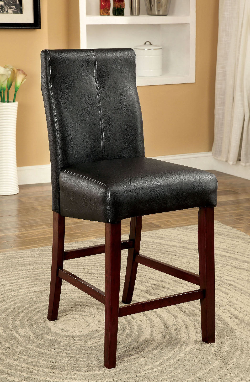 BONNEVILLE II Brown Cherry/Black Counter Ht. Chair (2/CTN) FOA East