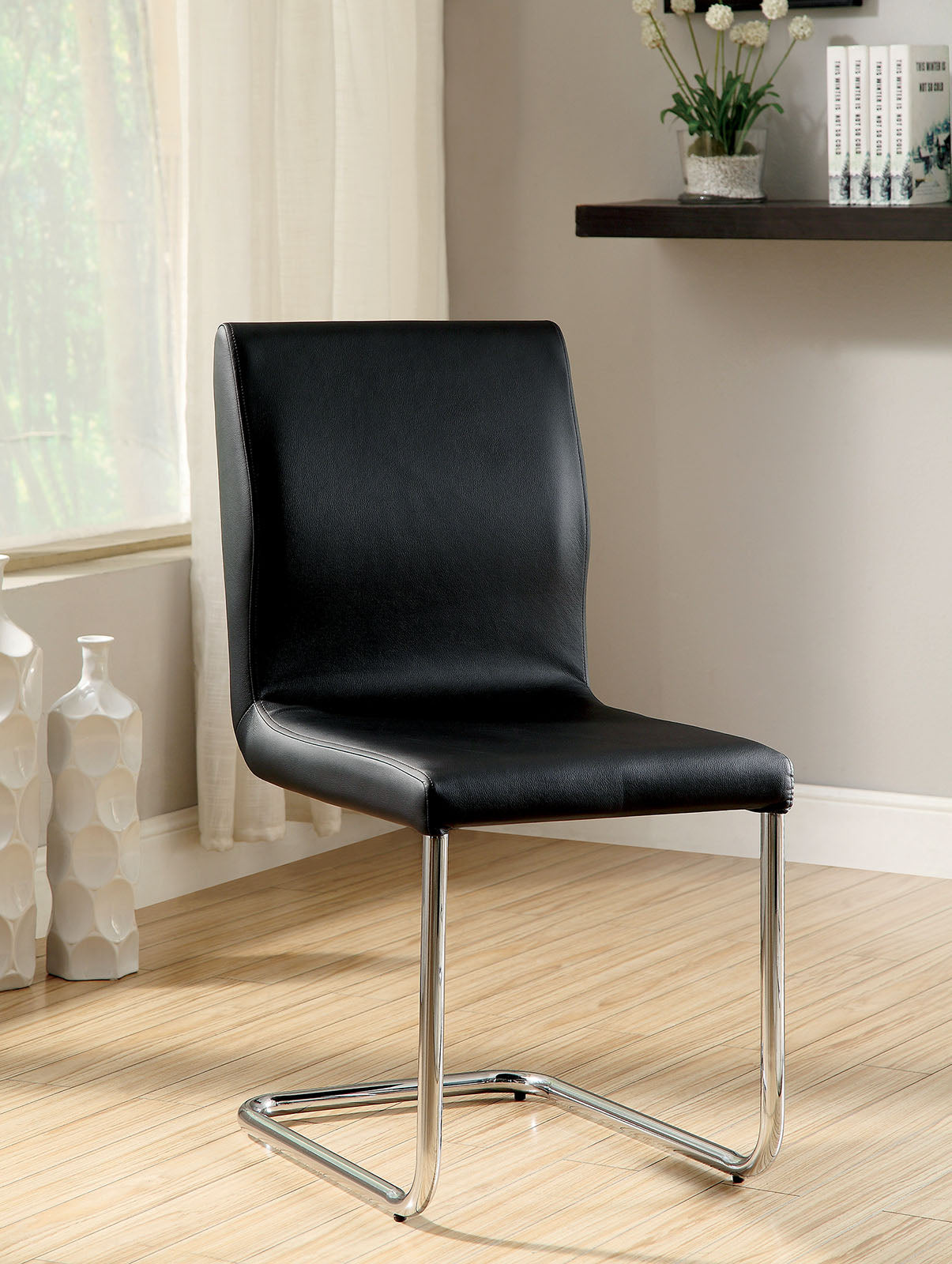 LODIA I Black/Silver Side Chair FOA East