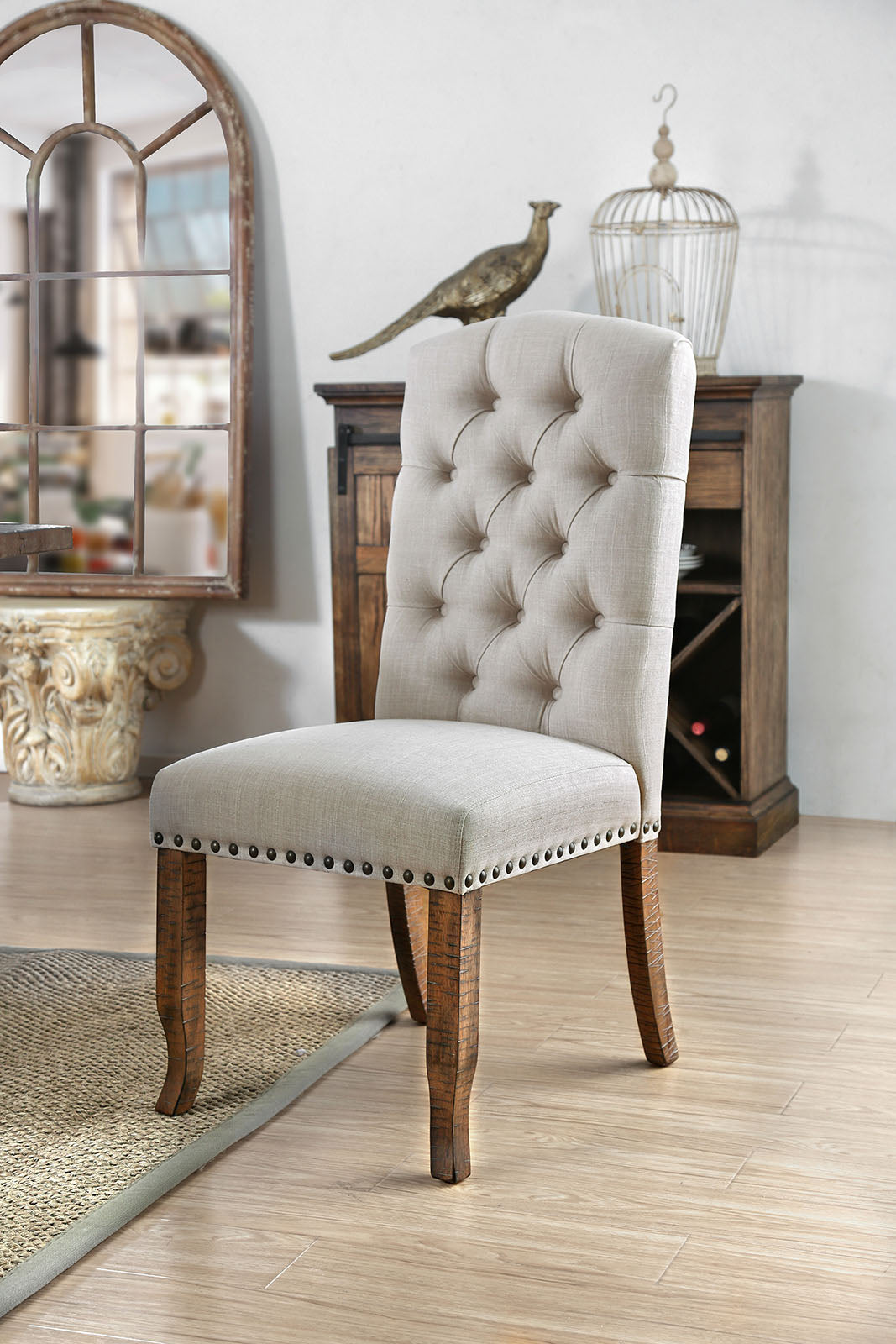 Gianna Rustic Pine/Ivory Side Chair (2/CTN) FOA East