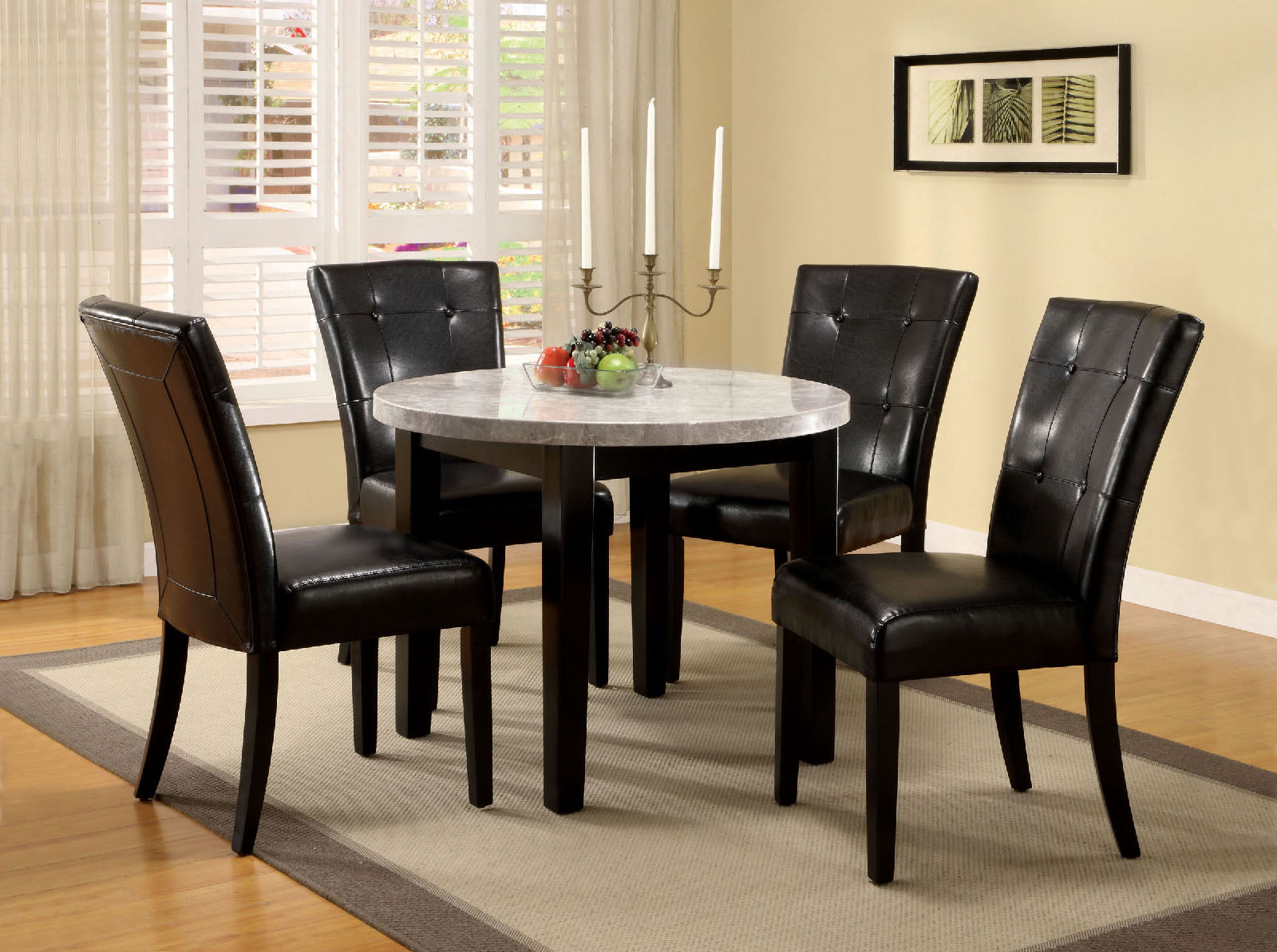 Marion I Espresso 5 Pc. Round Dining Table Set FOA East