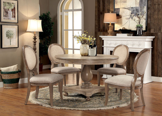 Kathryn Rustic Dark Oak, Ivory 7 Pc. Dining Table Set FOA East