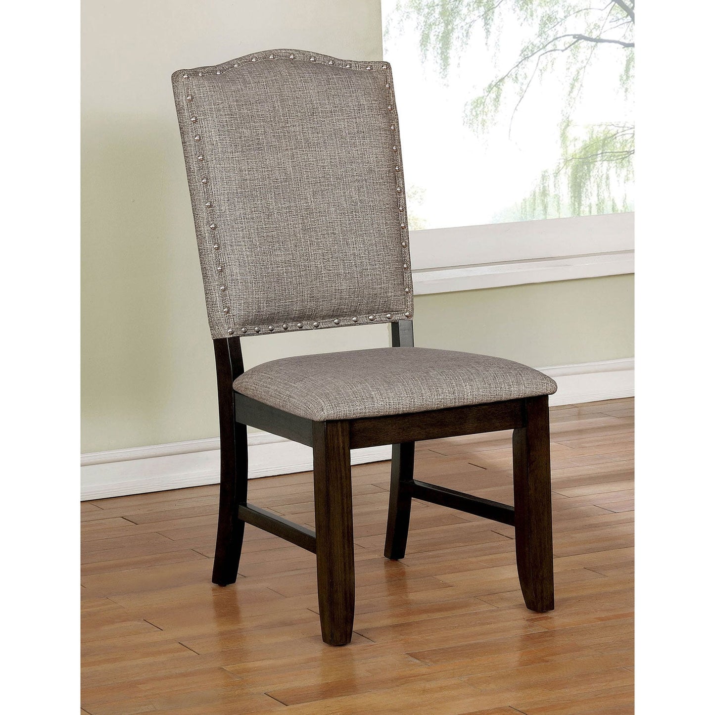 Teagan Dark Walnut/Gray Side Chair (2/CTN) FOA East