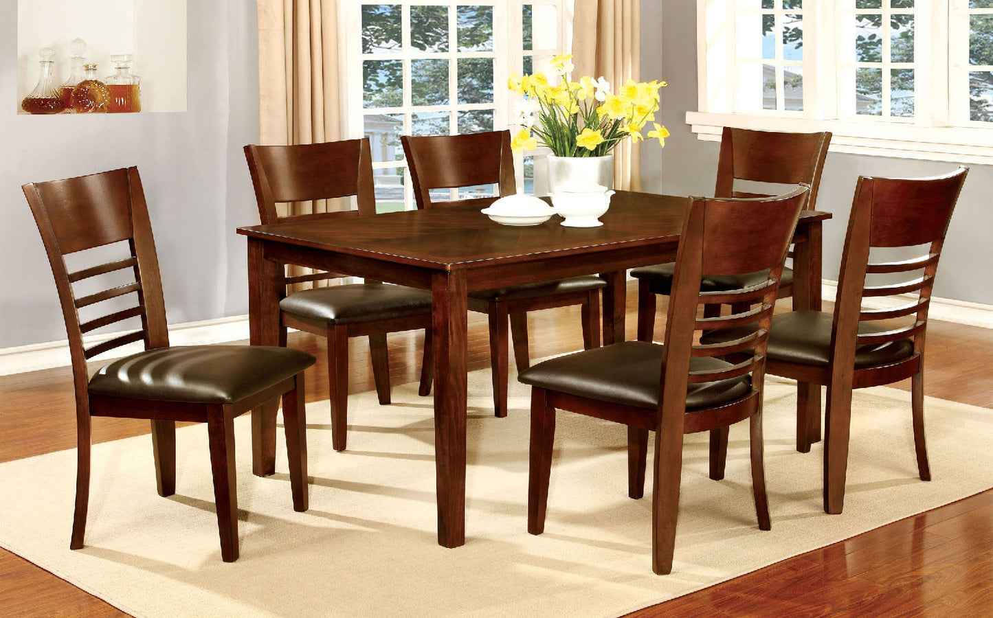 HILLSVIEW I Gray 7 Pc. Dining Table Set FOA East