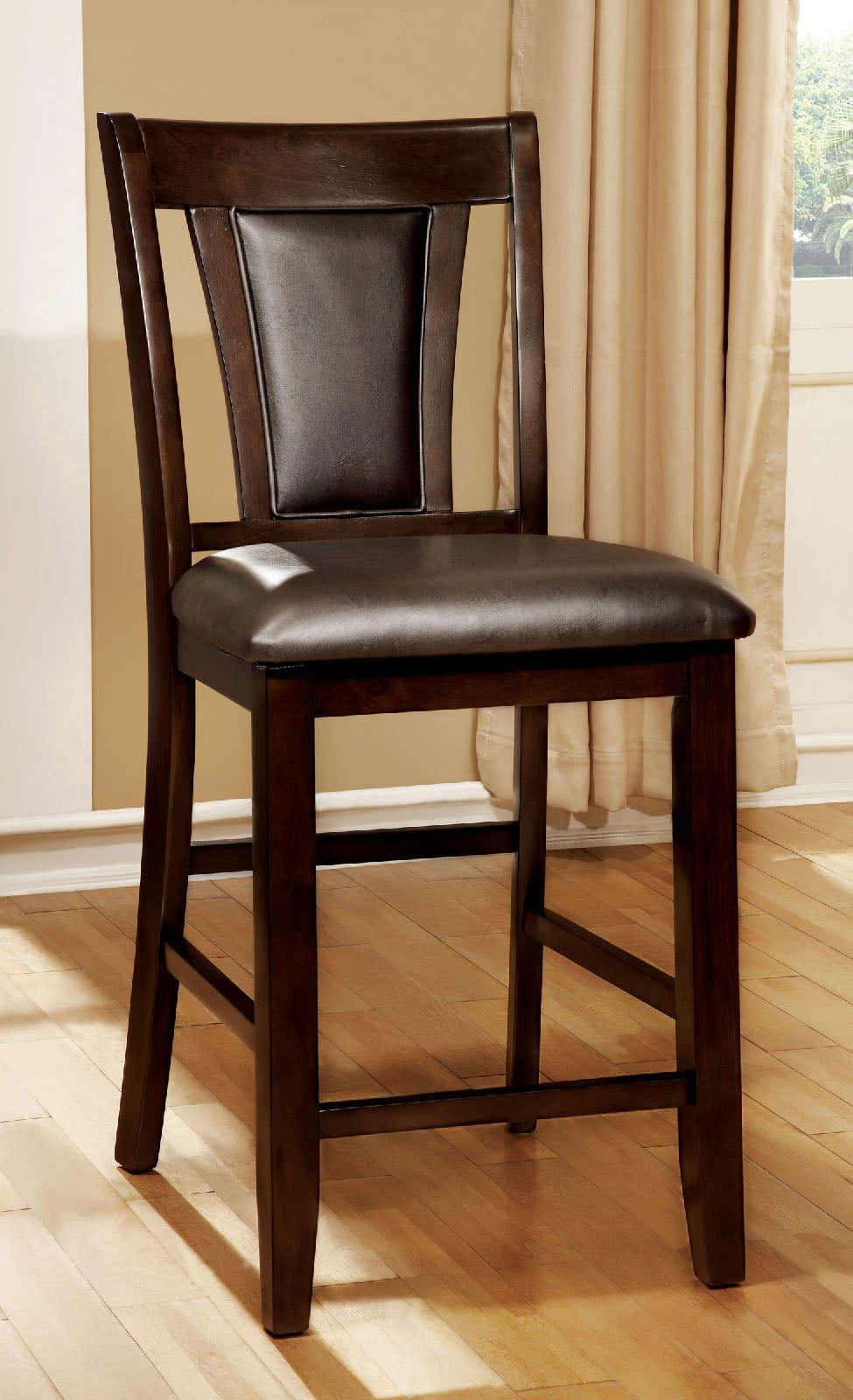 BRENT II Dark Cherry/Espresso Counter Ht. Chair (2/CTN) FOA East