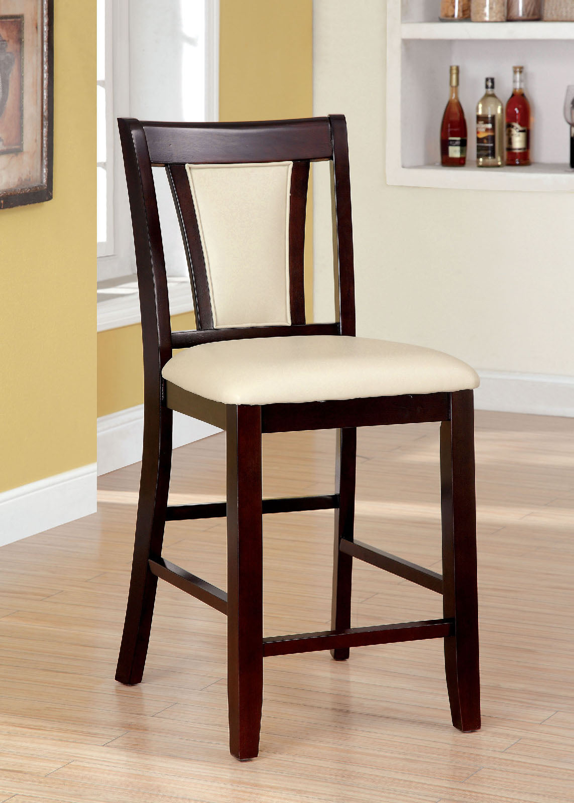 BRENT II Dark Cherry/Ivory Counter Ht. Chair (2/CTN) FOA East