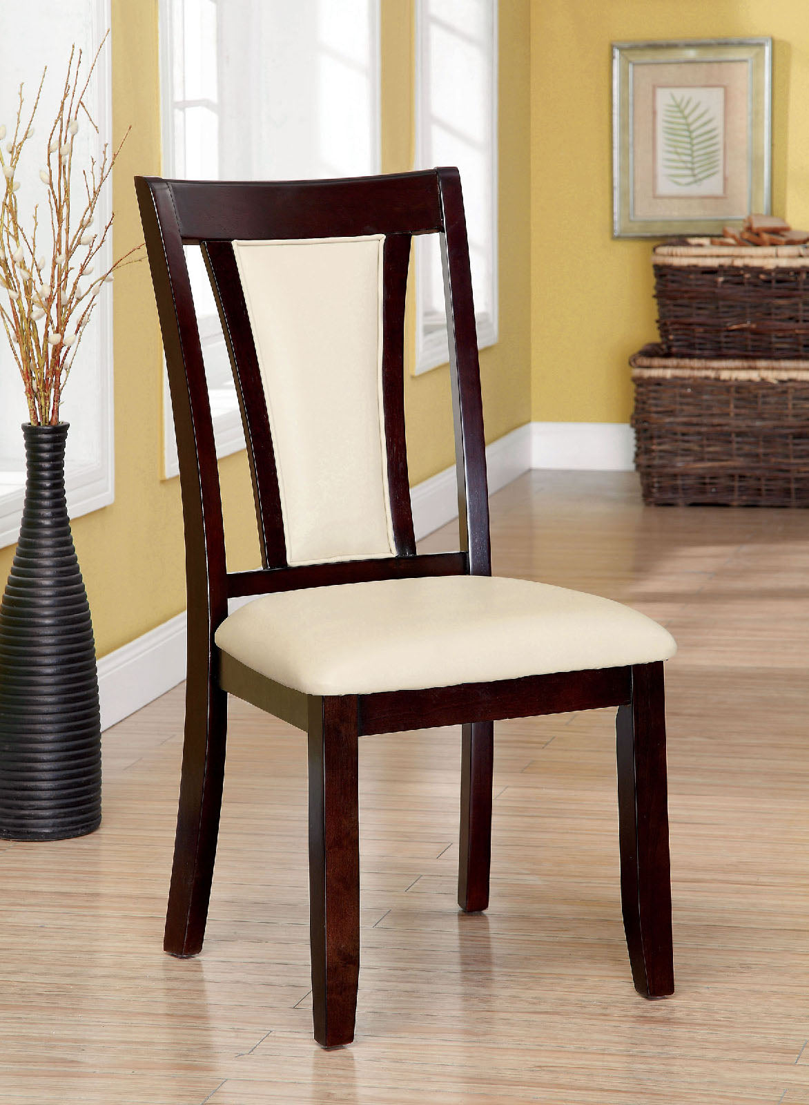 BRENT Dark Cherry/Ivory Side Chair (2/CTN) FOA East