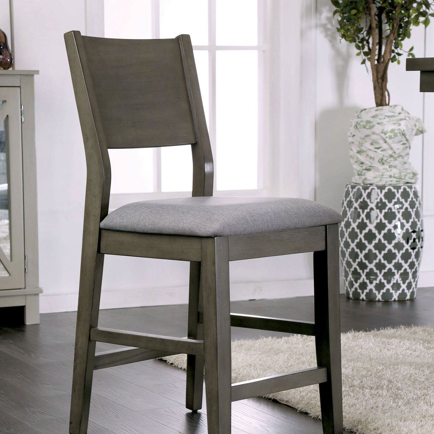 ANTON II Gray/Light Gray Counter Ht. Chair (2/CTN) FOA East