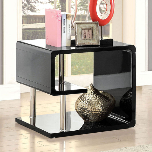 Ninove Black/Chrome End Table FOA East