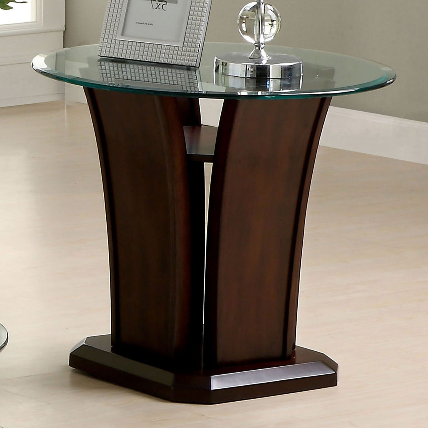 MANHATTAN IV Dark Cherry End Table, Brown Cherry FOA East