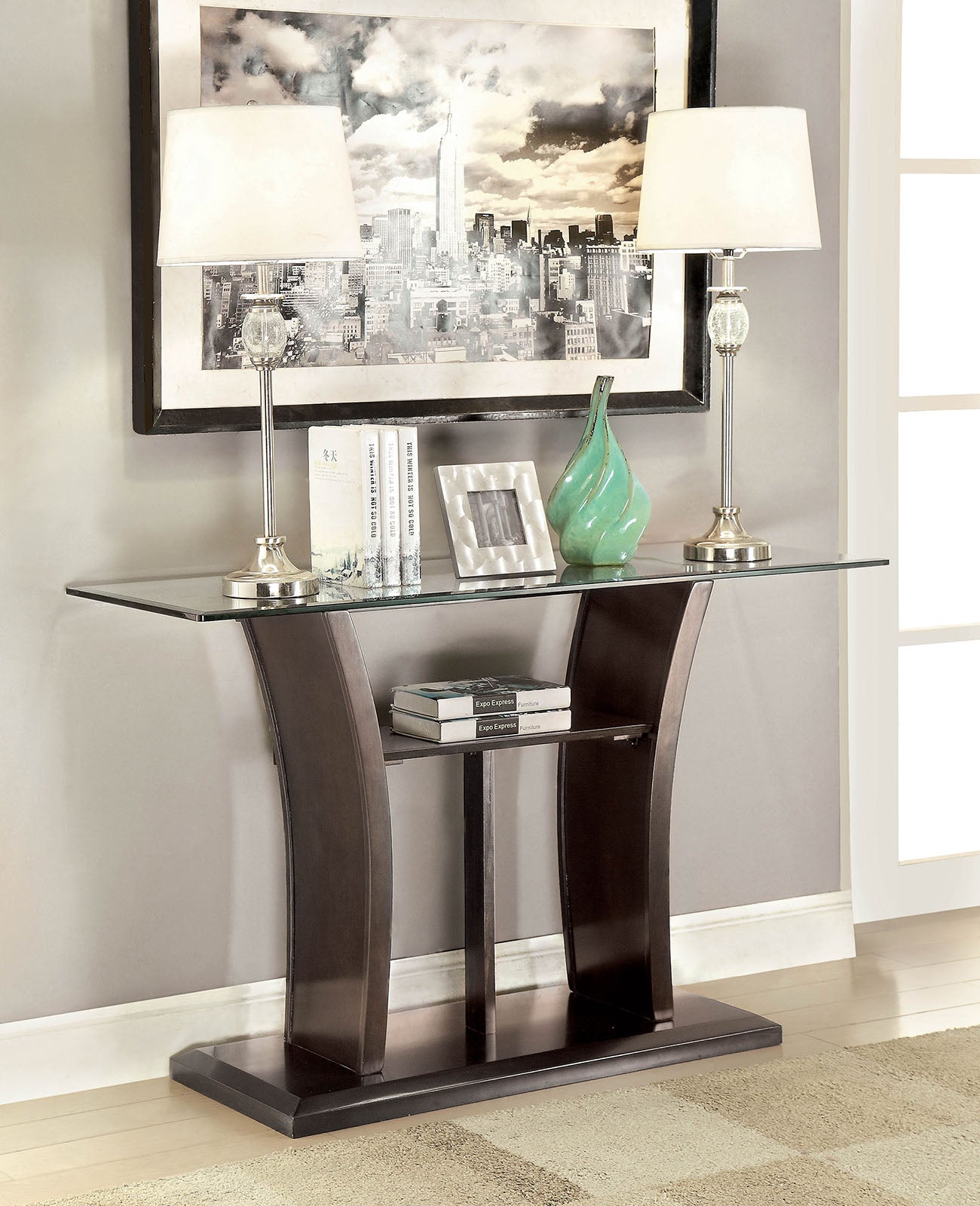 MANHATTAN IV Gray Sofa Table, Gray FOA East