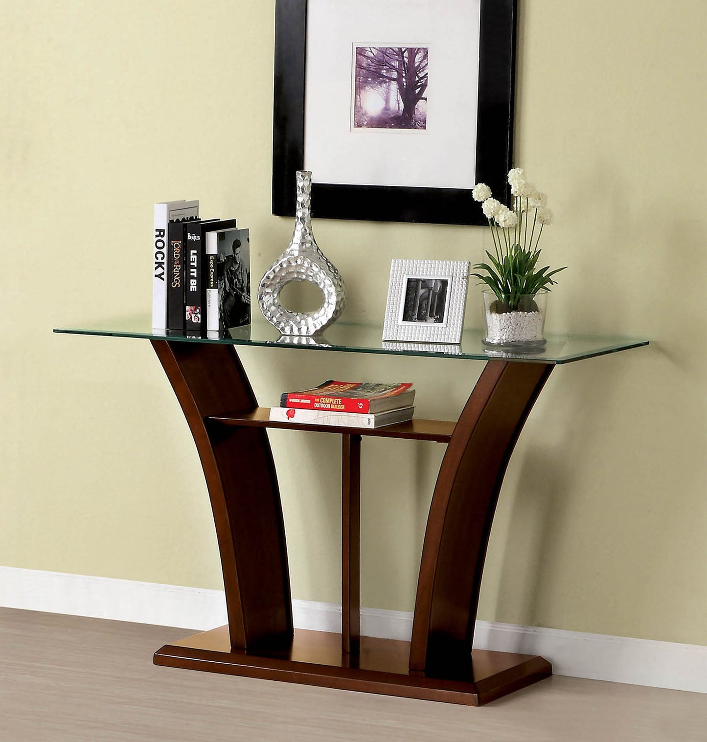 MANHATTAN IV Dark Cherry Sofa Table, Brown Cherry FOA East