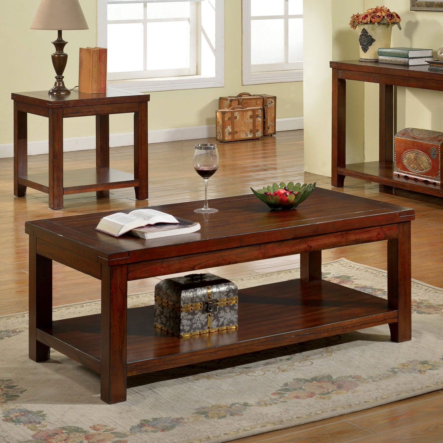 ESTELL Dark Cherry Coffee Table, Cherry FOA East