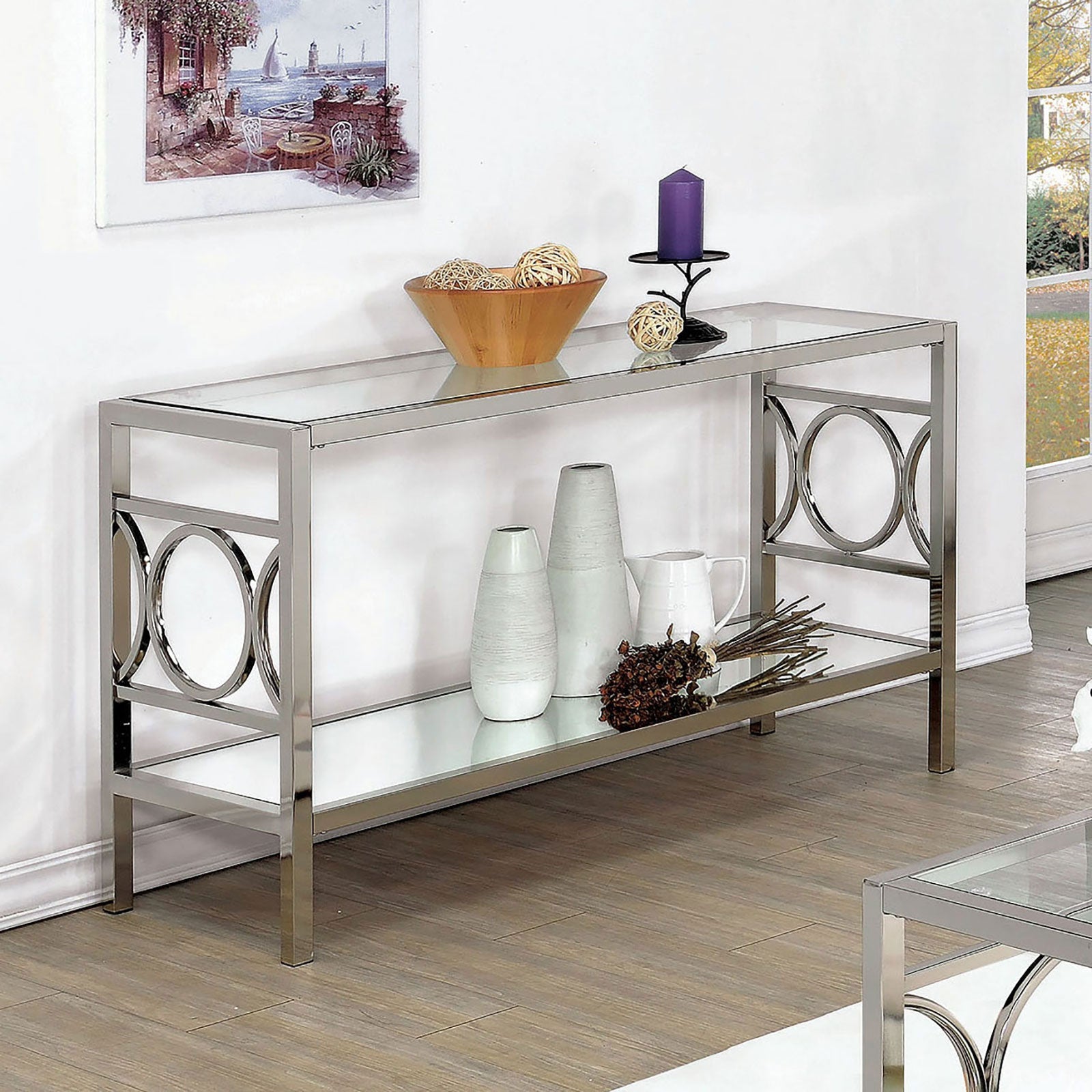 RYLEE Chrome Sofa Table, Chrome FOA East