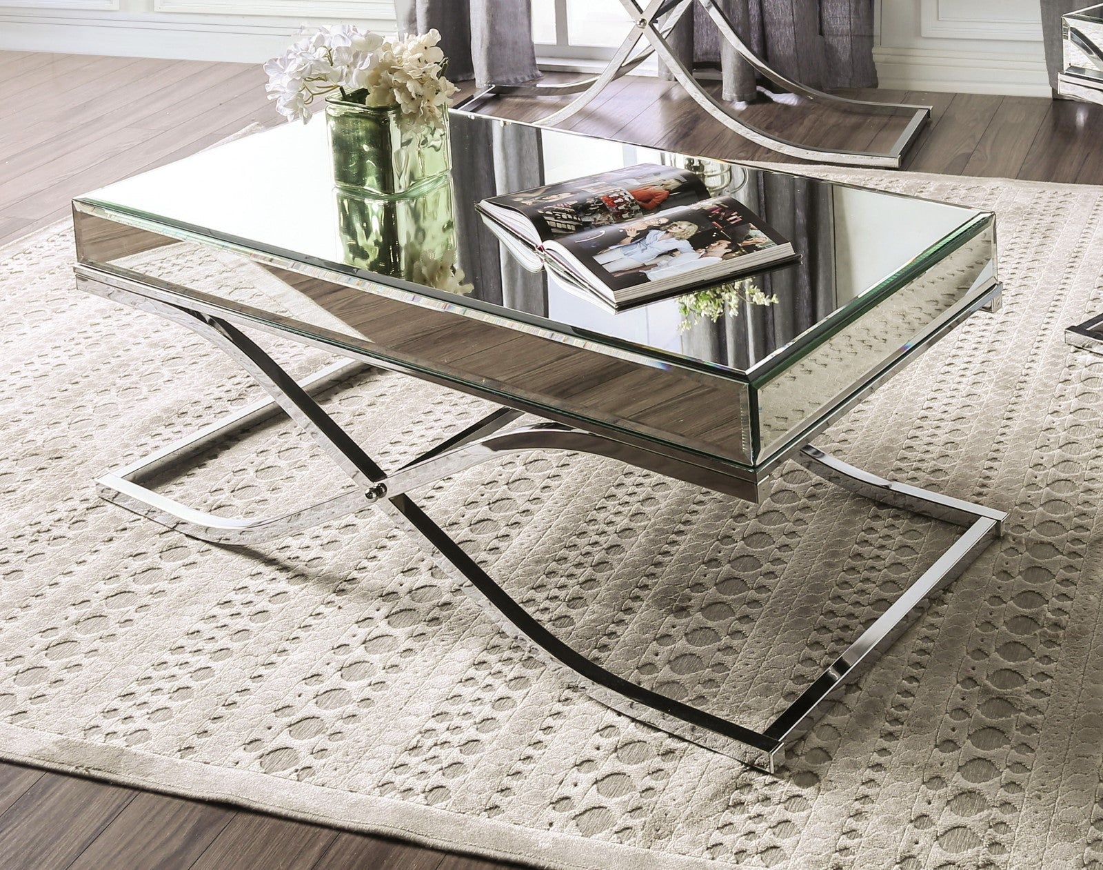 SUNDANCE Chrome Coffee Table, Chrome FOA East