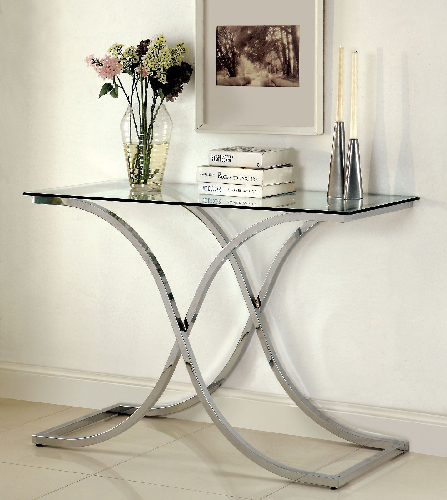 LUXA Chrome Sofa Table FOA East
