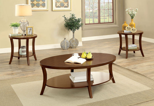Brown Cherry 3 Pc. Coffee Table Set