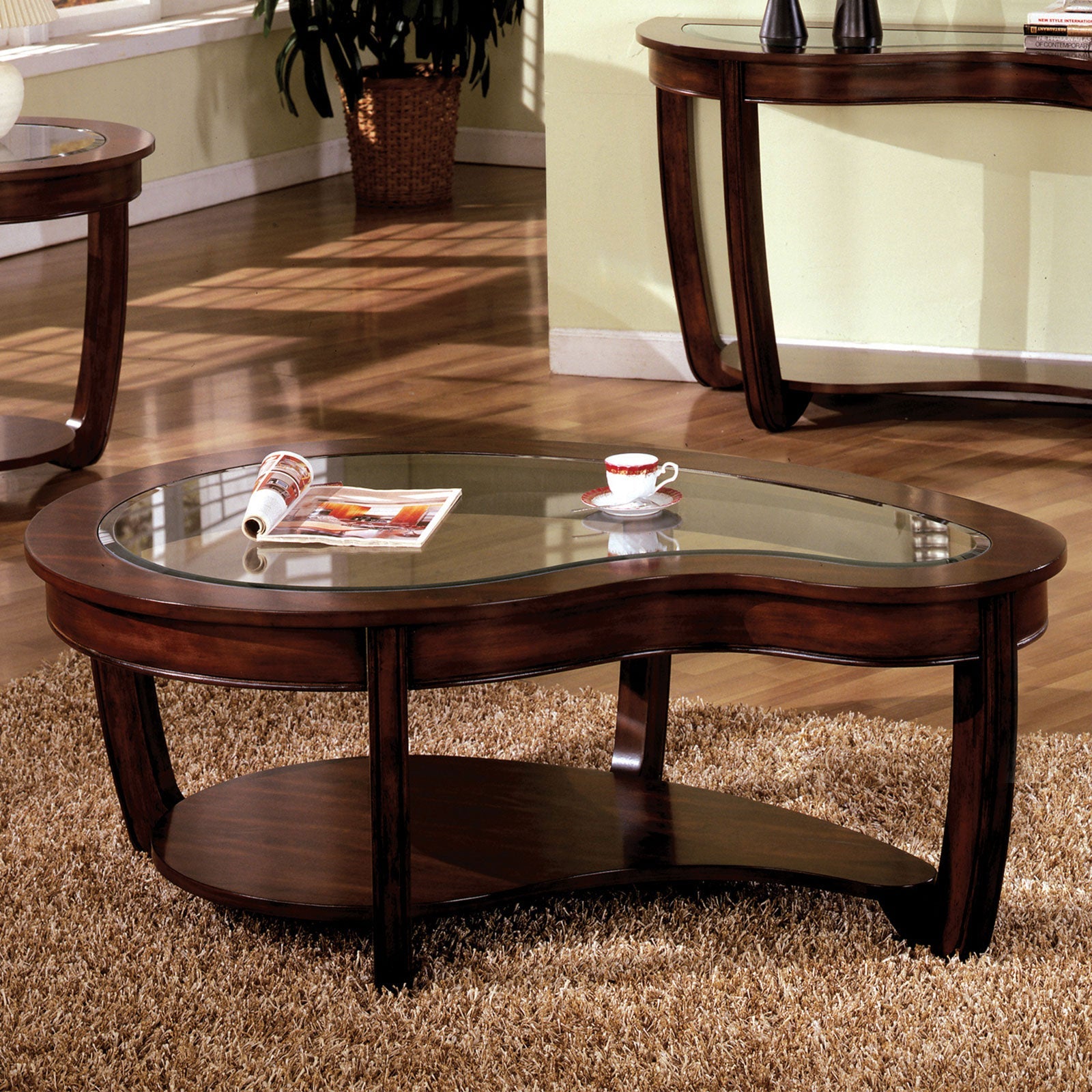 Crystal Falls Dark Cherry Coffee Table FOA East