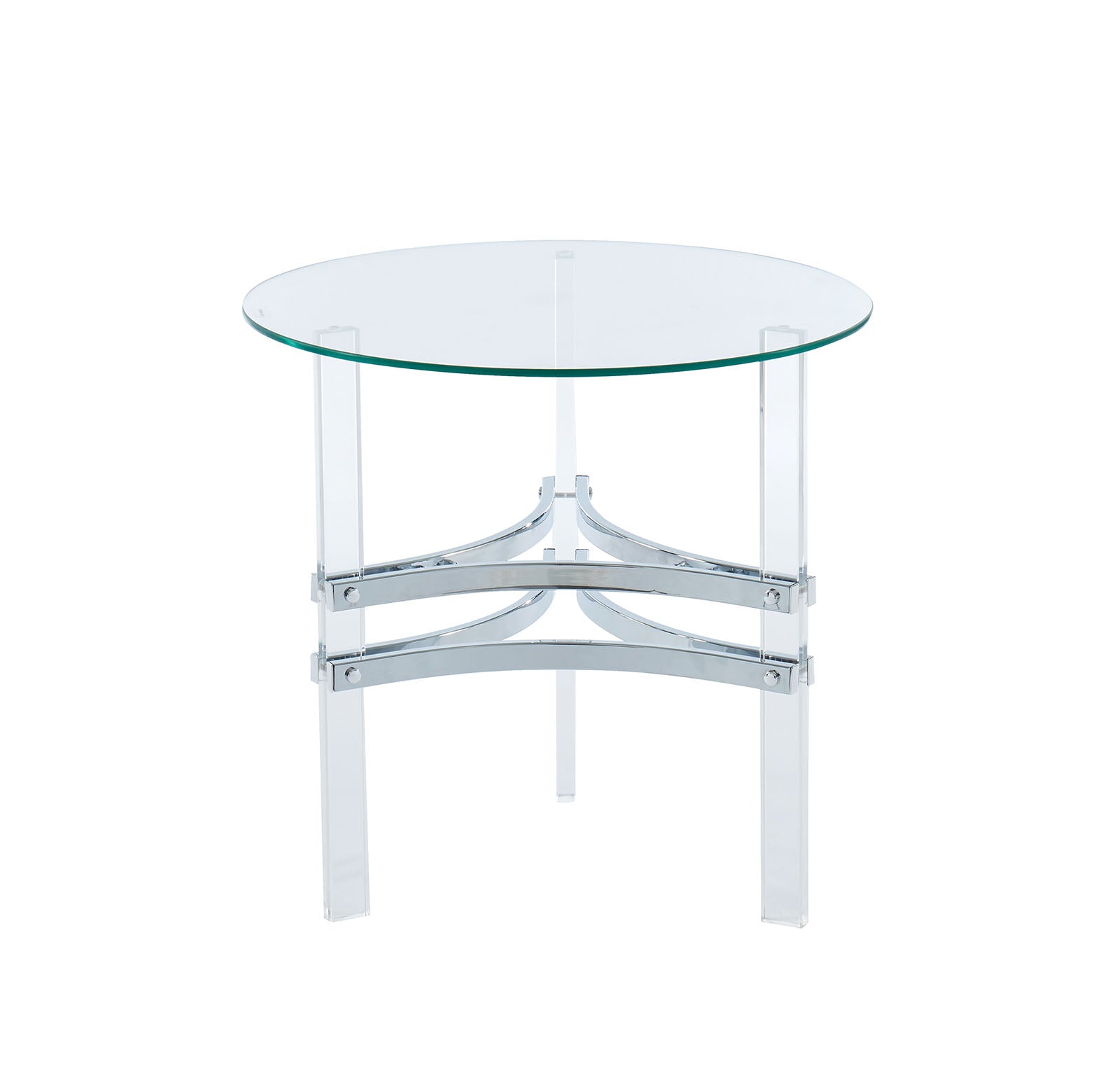 Tirso Chrome Round End Table FOA East