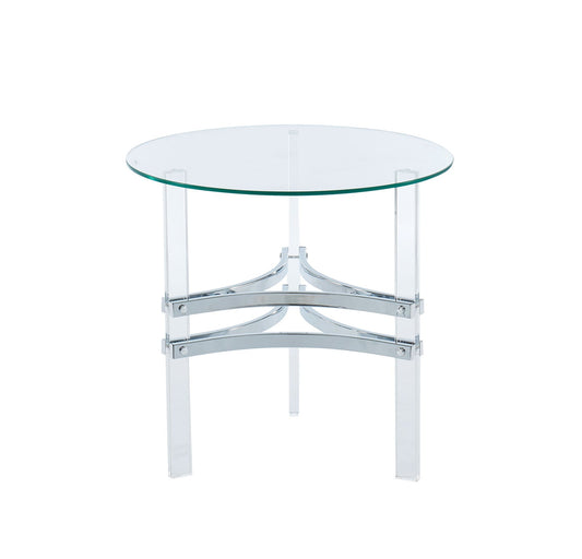 Tirso Chrome Round End Table FOA East