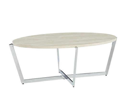 Madisyn White/Chrome Coffee Table FOA East