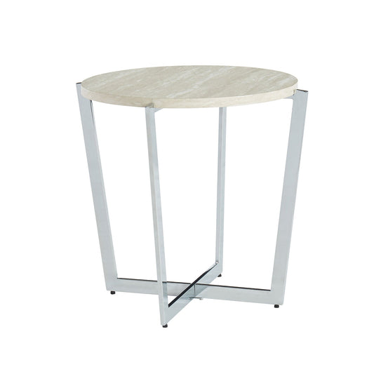 Madisyn White/Chrome End Table FOA East