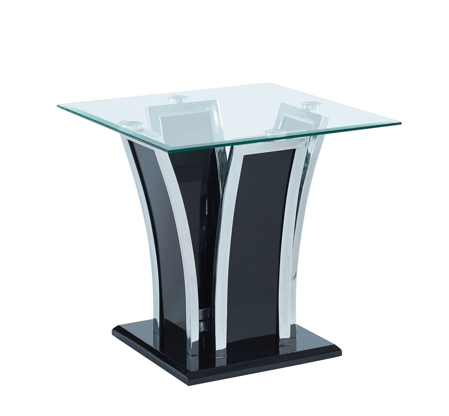 Staten Glossy Black/Chrome End Table FOA East