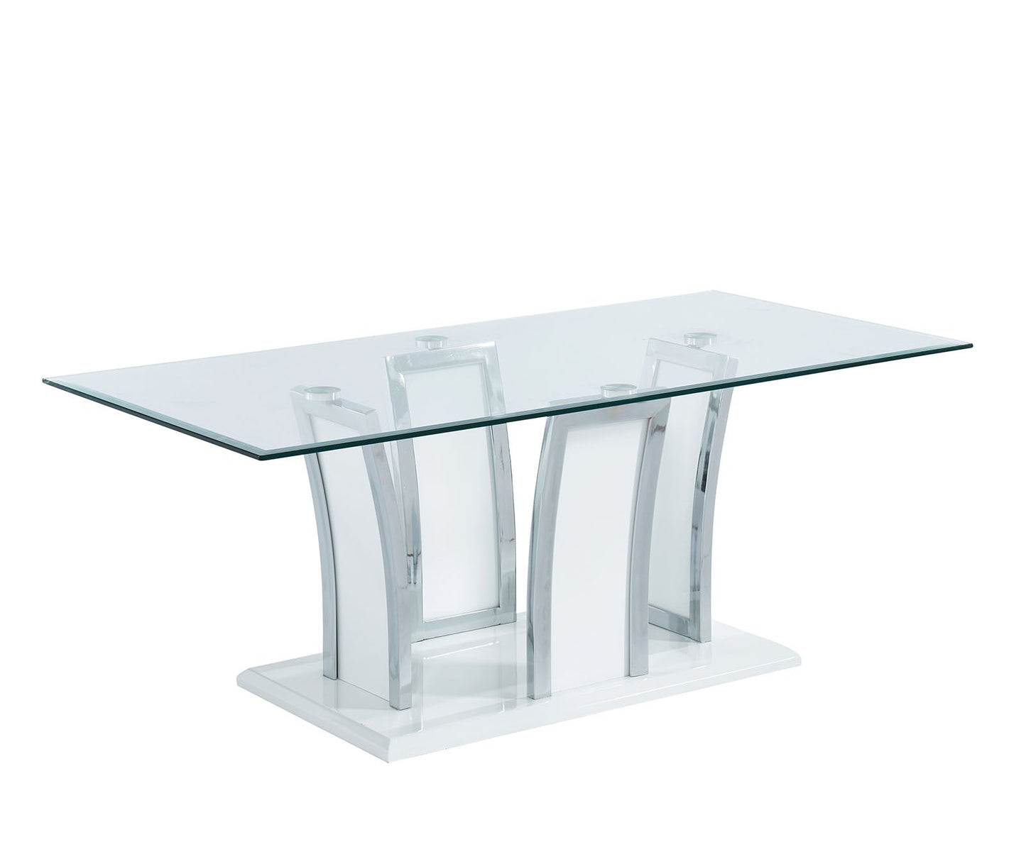 Staten Glossy White/Chrome Coffee Table FOA East