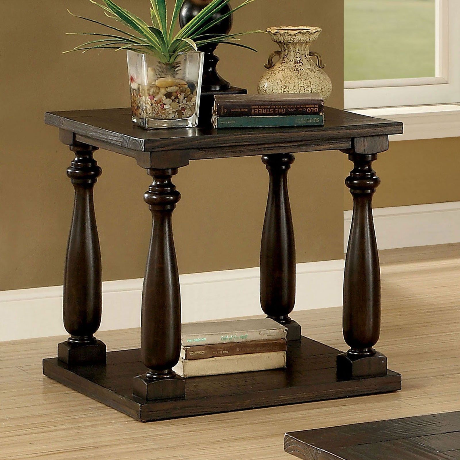 Luan Dark Walnut End Table FOA East