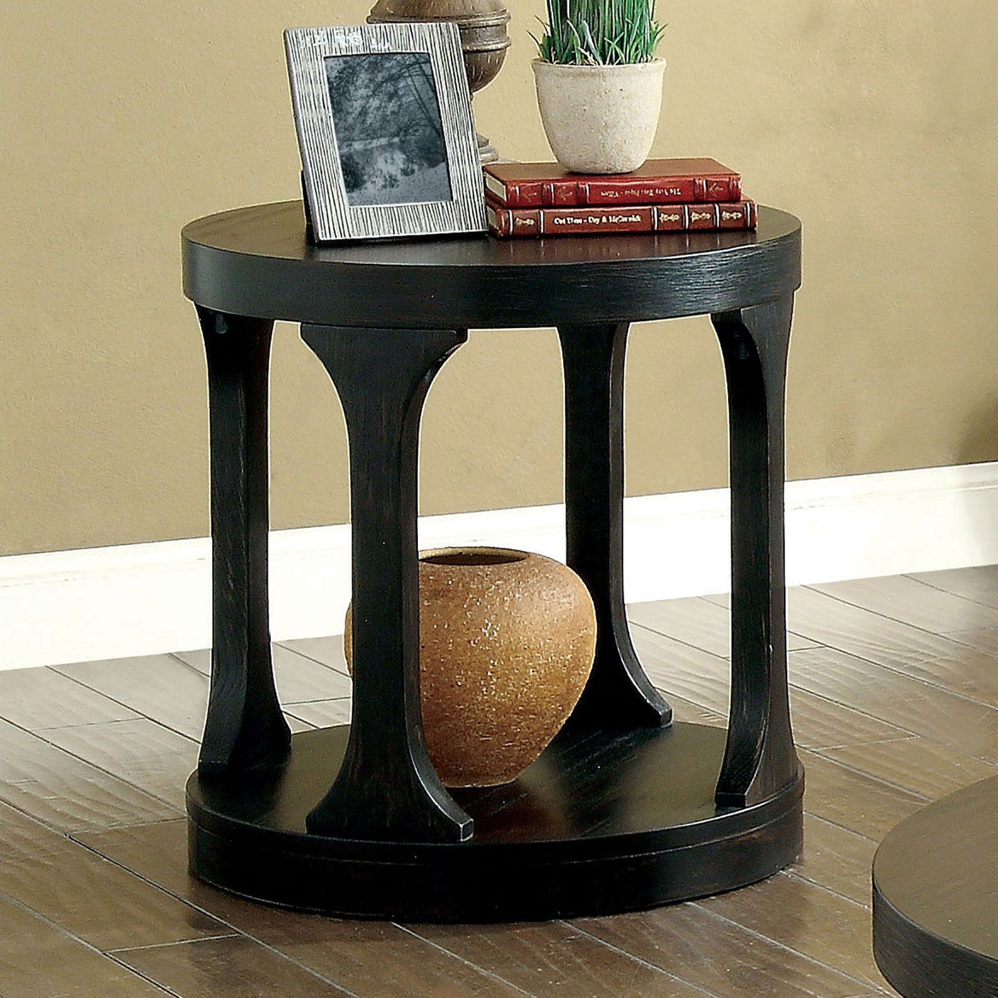 Carrie Antique Black End Table FOA East