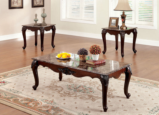 Colchester Dark Cherry 3 Pc. Coffee Table Set FOA East