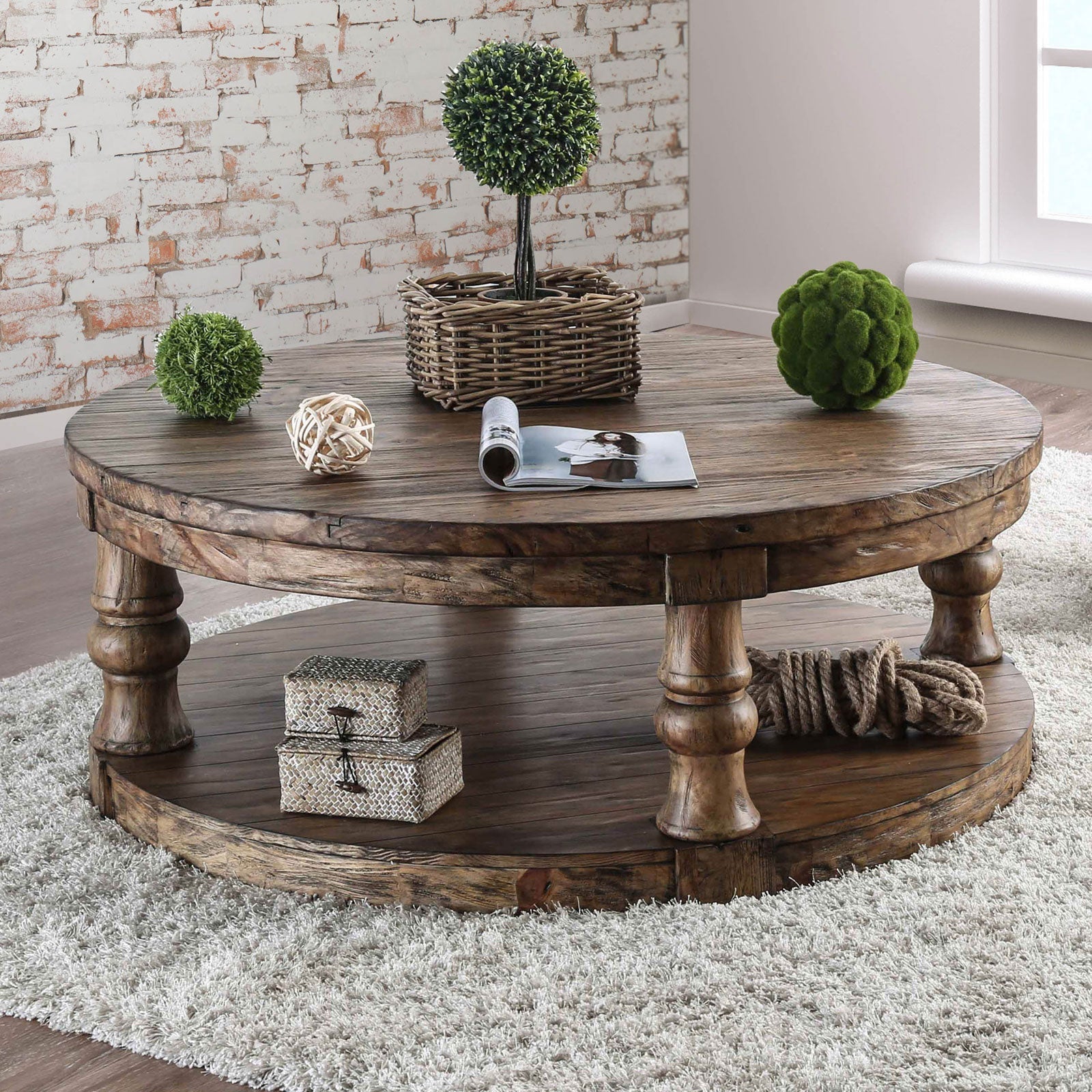 Mika Antique Oak Coffee Table FOA East