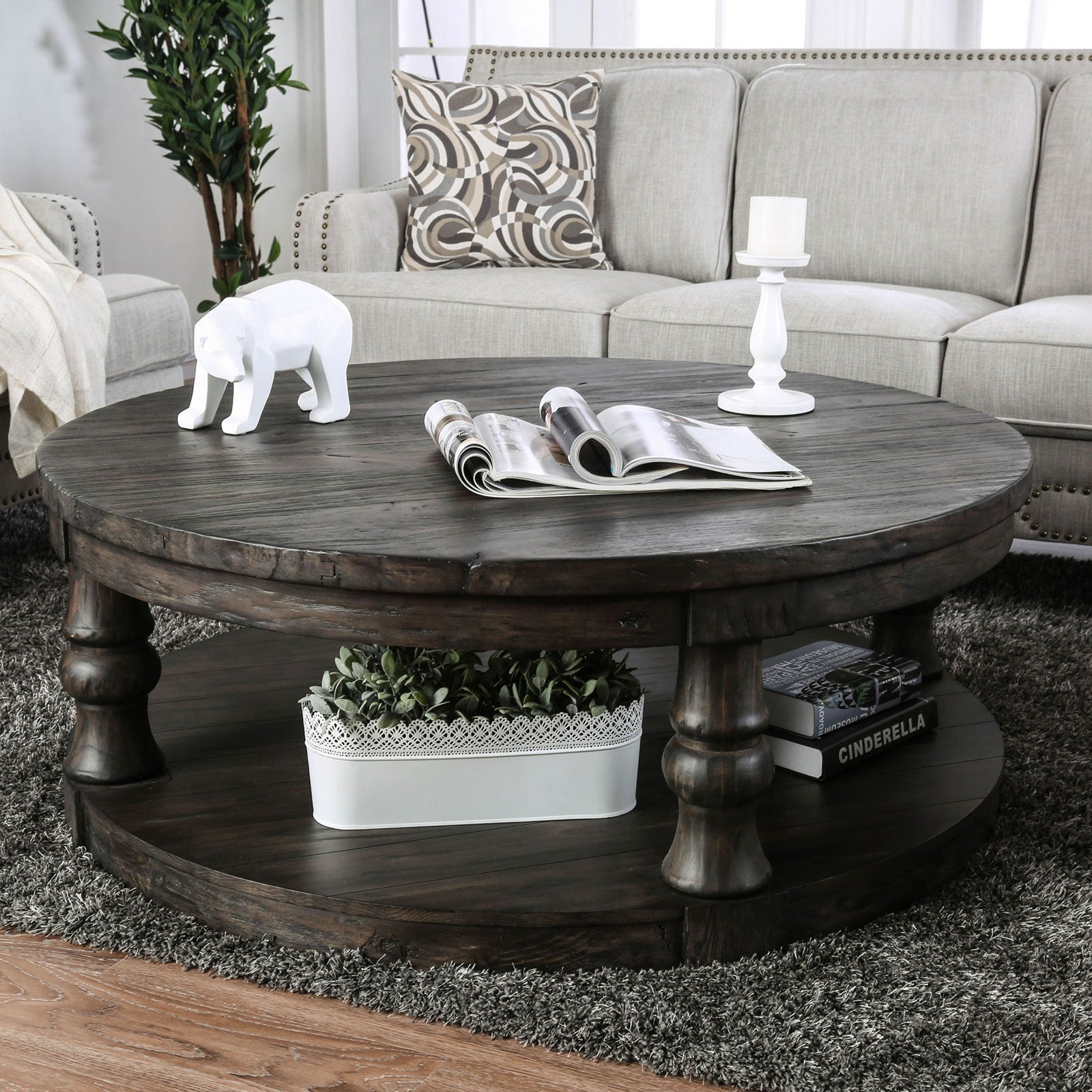 Mika Antique Gray Coffee Table FOA East